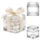 CUBO IN VETRO CON COPERCHIO PORTACONFETTI BOMBONIERE 5X5X5