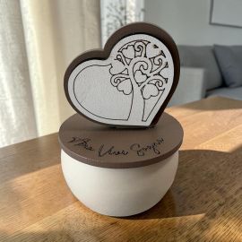 PORTACANDELA CON COPERCHIO IDEALE PER MATRIMONIO, COMUNIONE E ANNIVERSARIO CON ALBERO DELLA VITA