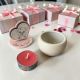 PORTACANDELA CON ORSETTO E COPERCHIO ROSA BIANCO SCRITTA AMA VIVI SOGNA IDEALE PER EVENTI BIMBA