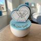 PORTACANDELA CON COPERCHIO PER BATTESIMO DESIGN CON CAGNOLINO E SCRITTE ISPIRATRICI