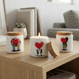 PORTACANDELA INNAMORATI CON CUORE BOMBONIERE MATRIMONIO