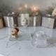 BOMBONIERA LUME LED CON ANGIOLETTO E CUORE SU BASE IN VETRO E NUVOLETTA PERSONALIZZABILE