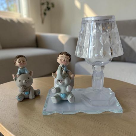 BOMBONIERA LUCE NOTTURNA LED BIMBO SU ORSETTO O ELEFANTE