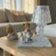 LUMETTO BOMBONIERA BIMBA CON STATUINA E BASE IN VETRO PER BATTESIMO PERSONALIZZABILE