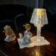LUMETTO BOMBONIERA BIMBA CON STATUINA E BASE IN VETRO PER BATTESIMO PERSONALIZZABILE