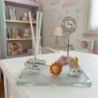MEMOCLIP CON ARCOBALENO ROSA E FIALA PORTA PROFUMO BOMBONIERA BIMBA PERSONALIZZABILE