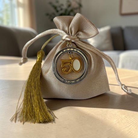 SACCHETTI PER CONFETTI NOZZE ORO 50 ANNI INSIEME SEGNA POSTO
