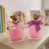 SCATOLINA BOMBONIERA CON ORSETTO ROSA PORTACONFETTI PER BIMBA