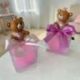 SCATOLINA BOMBONIERA CON ORSETTO ROSA PORTACONFETTI PER BIMBA