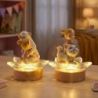 LAMPADA LED CON FIORE IN CRISTALLO E BIMBA SU ELEFANTINO O ORSETTO
