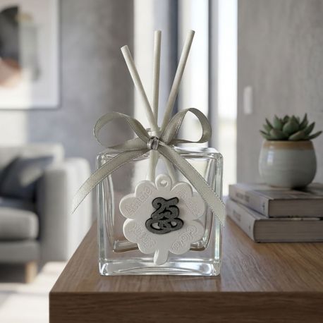 DIFFUSORE ESSENZA CON QUADRIFOGLIO CON FEDI 25 NOZZE ARGENTO