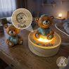 LAMPADA LED ORSETTO CELESTE PERSONALIZZATA BOMBONIERA BATTESIMO
