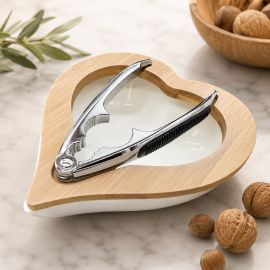 SET CIOTOLA CUORE CERAMICA E SCHIACCIANOCI UTILE MATRIMONIO