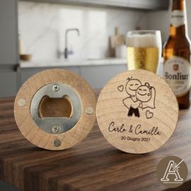 APRIBOTTIGLIE MAGNETICO CON SPOSI: BOMBONIERA UNICA PER NOZZE