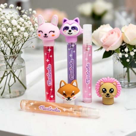 MINI PROFUMI BIMBI GLITTERATO CON ANIMALETTI ASSORTTITI 10 ML PER BOMBONIERE COMPLEANNO FEMMINUCCIA