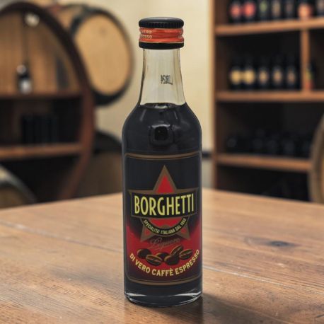 CAFFE BORGHETTI 25° BOTTIGLIA DI LIQUORE MIGNON 5 CL PER BOMBONIERE