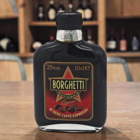 CAFFE BORGHETTI 25° BOTTIGLIA DI LIQUORE MIGNON 10 CL PER BOMBONIERE
