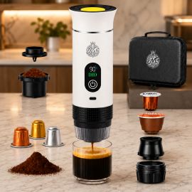 MACCHINA ESPRESSO PORTATILE DA VIAGGIO CON CAPSULE E CAFFÈ IN POLVERE