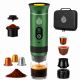 MACCHINA CAFFE'ORTATATILE RICARICABILE PER CAPSULE E CAFFE' IN POLVERE VERDE