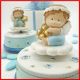 ANGIOLETTO CARILLON IN RESINA AZZURRO PER BAMBINO BATTESIMO