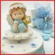 ANGIOLETTO CARILLON IN RESINA AZZURRO PER BAMBINO BATTESIMO