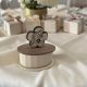 Portacandela ovale Fiore sposi legno bomboniera matrimonio - Bomboniere matrimonio