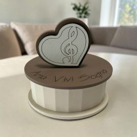 Portacandela chiave di violino in legno bomboniera matrimonio comunione