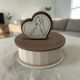 Portacandela ovale cuore sposi legno bomboniera matrimonio