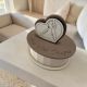 Portacandela ovale cuore sposi legno bomboniera matrimonio - 50° anniversario