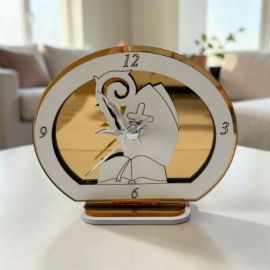 OROLOGIO CRESIMA SIMBOLI SACRI BASTONE DEL VESCOVO PASTORALE E BIBBIA