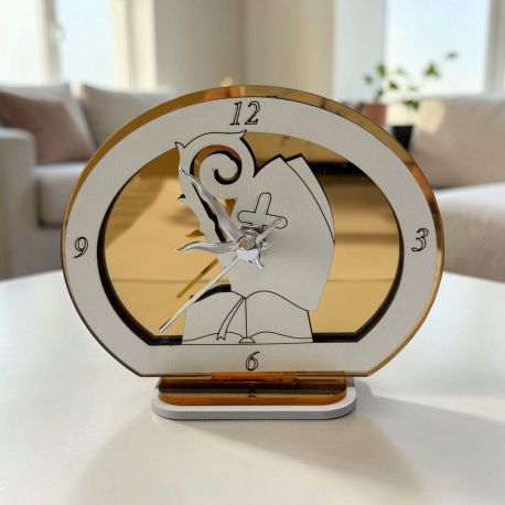 OROLOGIO CRESIMA SIMBOLI SACRI BASTONE DEL VESCOVO PASTORALE E BIBBIA