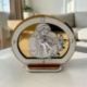 OROLOGIO SACRA FAMIGLIA SEMICERCHIO BOMBONIERA BATTESIMO COMUNIONE ELEGANTE