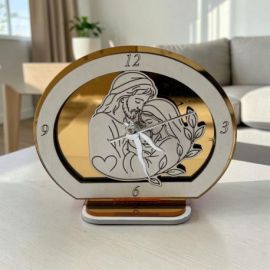 OROLOGIO SACRA FAMIGLIA SEMICERCHIO BOMBONIERA BATTESIMO COMUNIONE ELEGANTE
