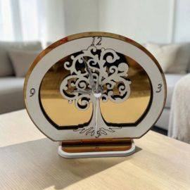 OROLOGIO ALBERO DELLA VITA SEMICERCHIO BIANCO E ORO BOMBONIERA
