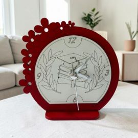 OROLOGIO TOCCO LIBRI ALLORO CON FIORI INTAGLIATI BOMBONIERE LAUREA ORIGINALI