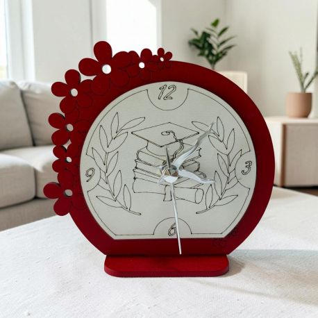 OROLOGIO TOCCO LIBRI ALLORO CON FIORI INTAGLIATI BOMBONIERE LAUREA ORIGINALI