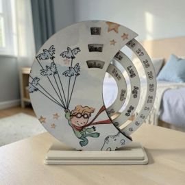CALENDARIO PERPETUO PICCOLO PRINCIPE IN LEGNO BOMBONIERA ORIGINALE