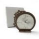 OROLOGIO MAPPAMONDO IN LEGNO CON FIORI INTAGLIATI