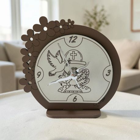 OROLOGIO SIMBOLI SACRI COMUNIONE CON CALICE OSTIA COLOMBA BOMBONIERA PRIMA COMUNIONE
