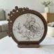 OROLOGIO SACRA FAMIGLIA SEMICERCHIO CON MARGHERITE BOMBONIERA BATTESIMO
