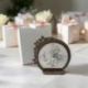 OROLOGIO SACRA FAMIGLIA SEMICERCHIO CON MARGHERITE BOMBONIERA BATTESIMO