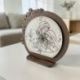 OROLOGIO SACRA FAMIGLIA SEMICERCHIO CON MARGHERITE BOMBONIERA BATTESIMO
