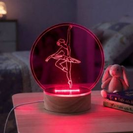 LAMPADA LED BALLERINA DANZA CLASSICA BOMBONIERA BIMBA BATTESIMO COMUNIONE