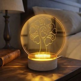 LAMPADA LED ALBERO DELLA VITA CON FOGLIE A FORMA DI CUORE