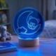 LAMPADA LED ORSETTO SULLA LUNA BOMBONIERA BATTESIMO BIMBO