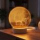 LAMPADA LED COMUNIONE E CRESIMA CON SIMBOLI SACRI INTAGLIATI