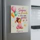 Applicazione legno bimba con palloncini e frase bomboniera battesimo nascita - bomboniere nascita azzurre