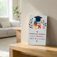 Applicazione laurea corona alloro libri tocco legno bomboniera laurea - bomboniere personalizzate