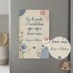 Segnaposto matrimonio casa con decorazione foreale e frase
