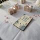 Segnaposto matrimonio casa con decorazione foreale e frase - 50° anniversario